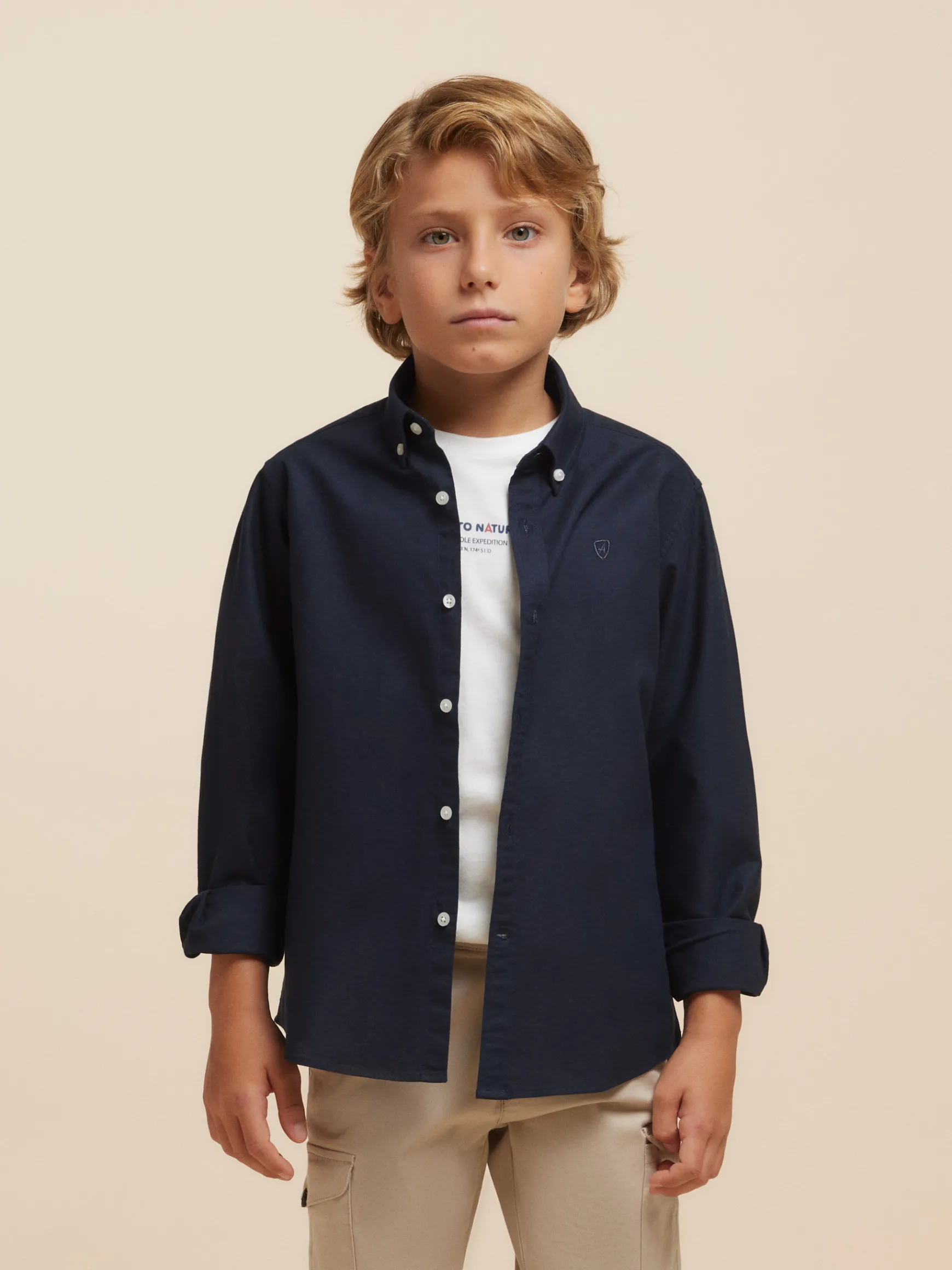 CAMISA OXFORD SOLID KIDS-Alvaro Moreno Sale