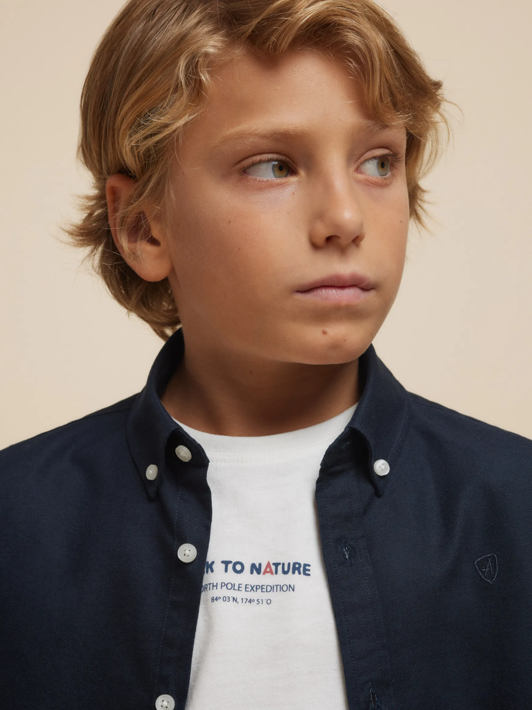 CAMISA OXFORD SOLID KIDS-Alvaro Moreno Sale