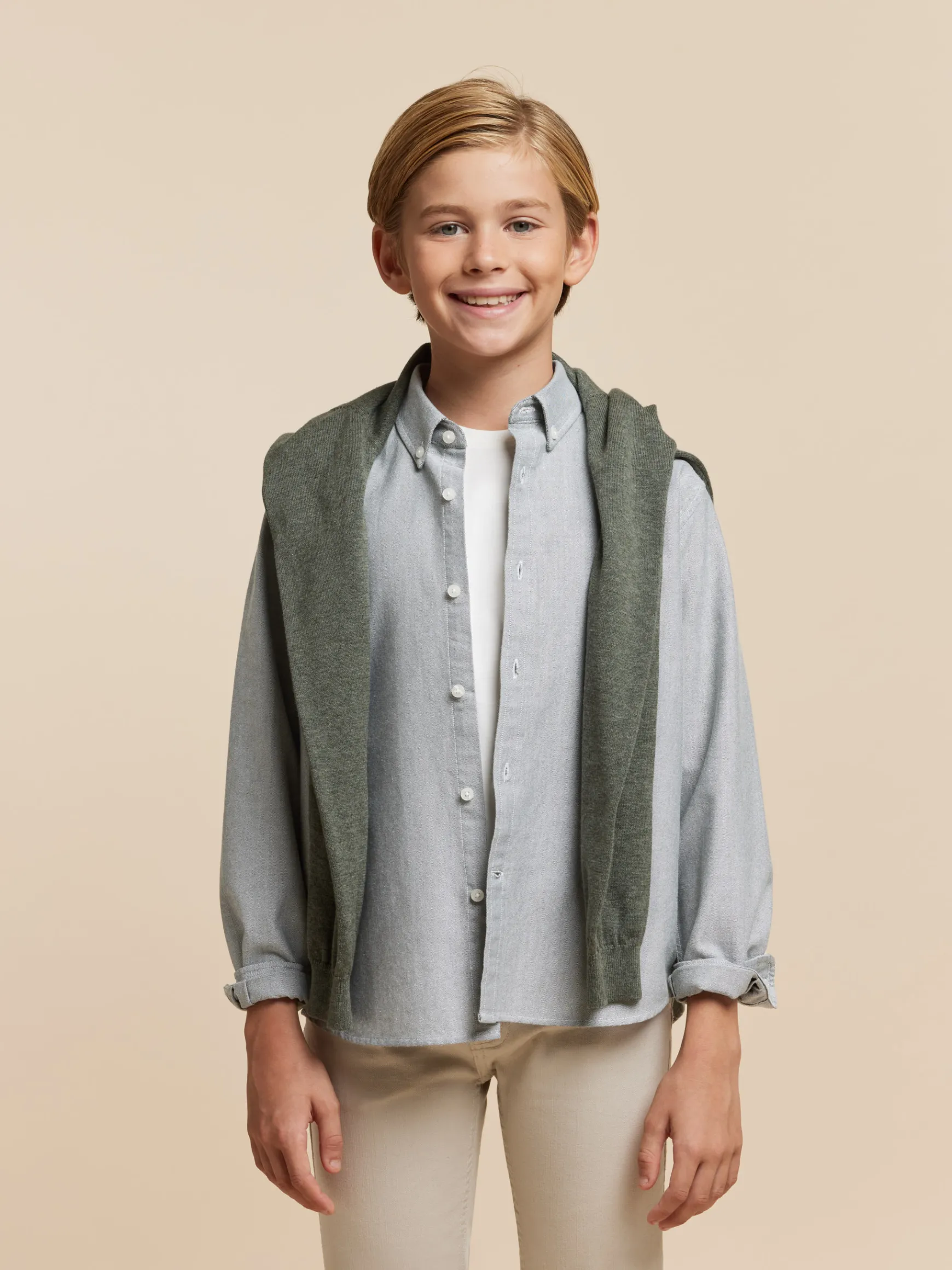 CAMISA OXFORD SOLID KIDS-Alvaro Moreno Best