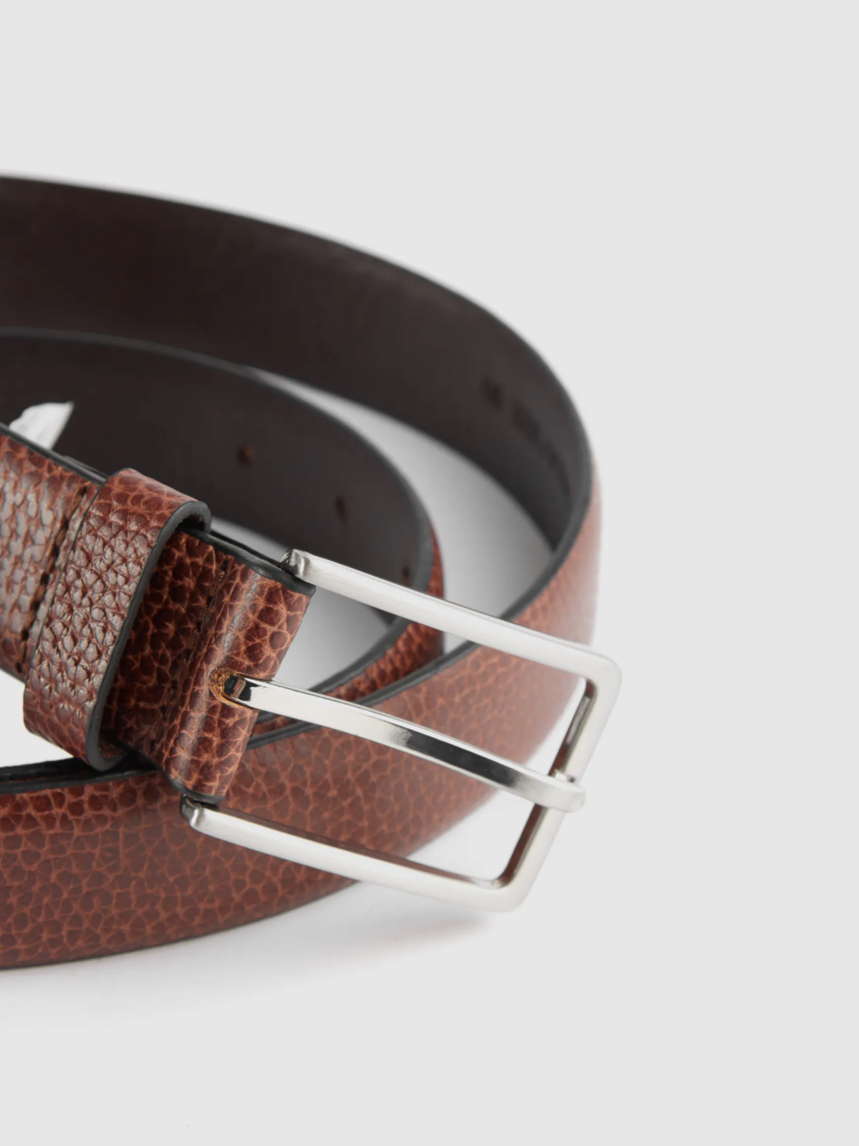 CINTURON VESTIR LEATHER MARRÓN-Alvaro Moreno